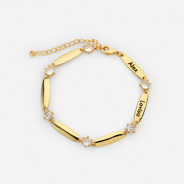Personalised Bars Crystal Bracelet